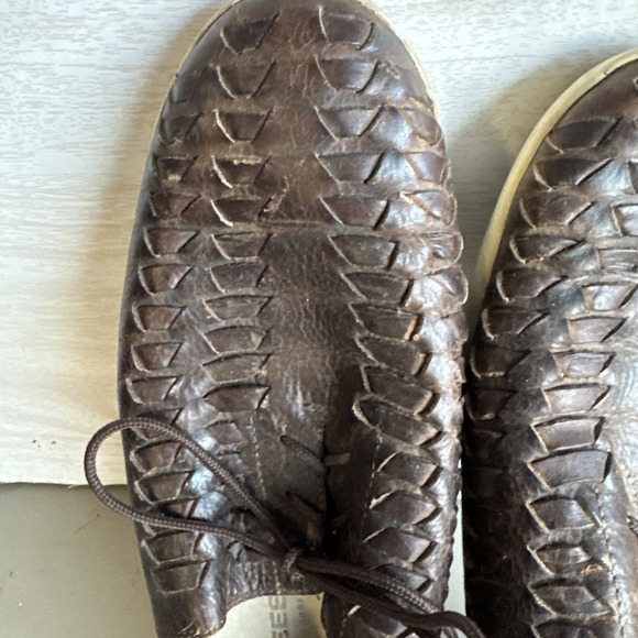 brown leather Huarache lace-up shoes by the brand SeaVees Sz 9 - Picture 2 of 8